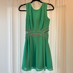 Crystal Doll Turquoise Semi-Formal Dress with Beading Size 5